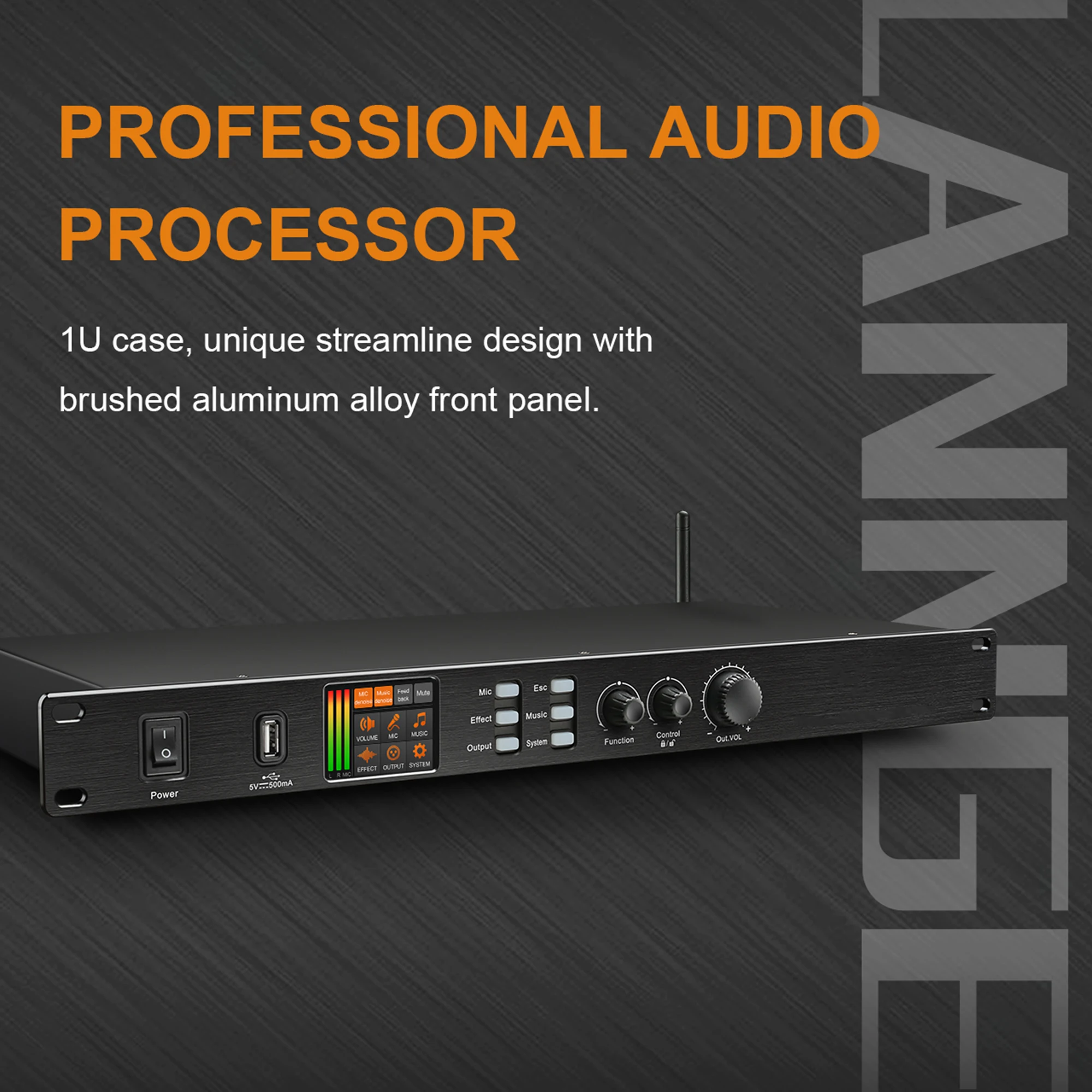 Paulkitson K1800 Karaoke Processor Audio 32 Bit Dsp Processor Pre-Effects KTV Professional Digital Audio Echo Effect