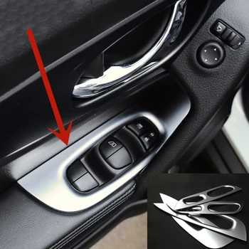 

Chrome Door Window Armrest Cover Switch Button Panel Trim Molding Garnish For Nissan Rogue x-Trail T32 2014 2015 2016 2017 2018