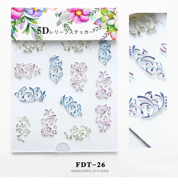 3D рельефные наклейки на ногти Цветок Клей DIY маникюр слайдер декоративные наклейки ногтей советы