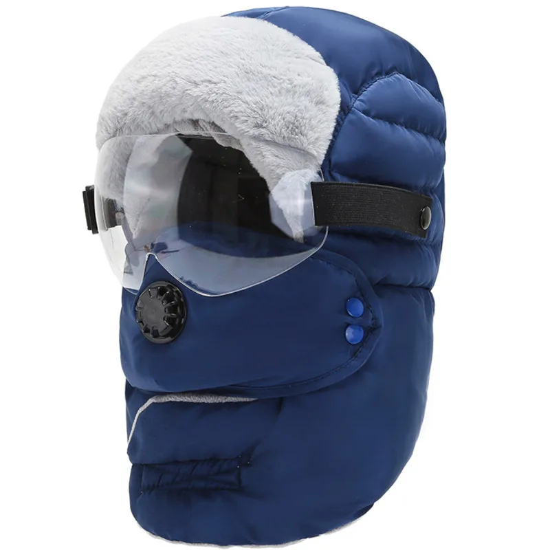 Vintage Aviator Hat and Goggles Costume Accessories Ear Flaps Warm Waterproof Trapper Hat for Men Women