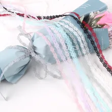 Цветок упаковка материал с кружевной лентой 1 см полые кружева лента Романтический букет бант лента DIY подарок