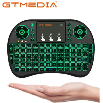 

I8 En/ Ru/Es/Fr Wireless MINI Keyboard USB Air Mouse backlit Touchpad For Smart Android TV Box Play Game pc AAA Battery