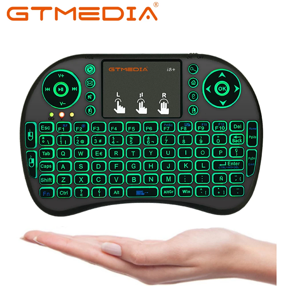 

Spanish Mini i8 Wireless Keyboard English Hebrew letters Air Mouse Remote Control Touchpad For Android TV Box Notebook Tablet Pc