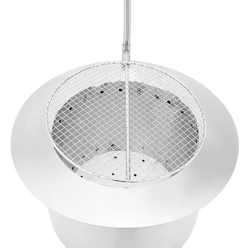 Double Flame Patio Fire Pit Wood-Burning Less Smoke Portable Stainless Steel