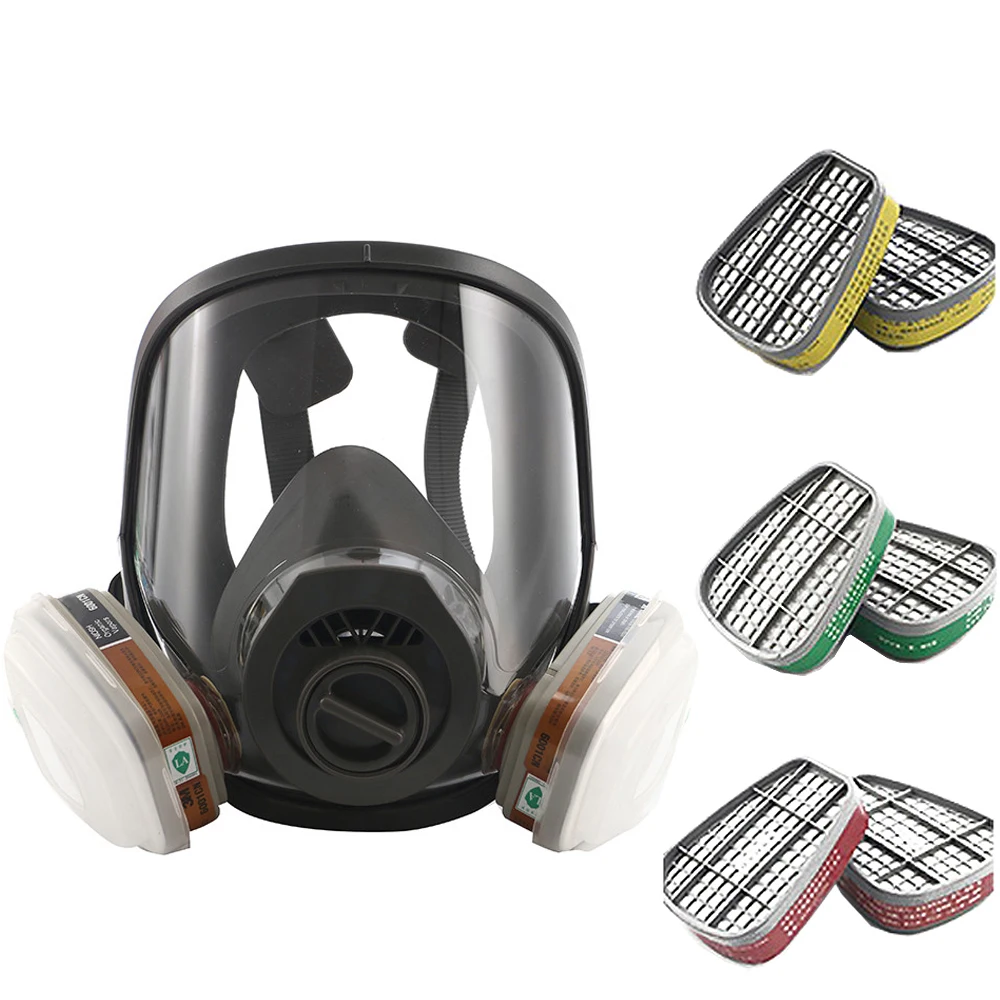 

Hot New Arrival Full Face Gas Mask Adjustable Facepiece Painting Spraying Chemical Respirator Dust mask Replace 3M 6800 Type