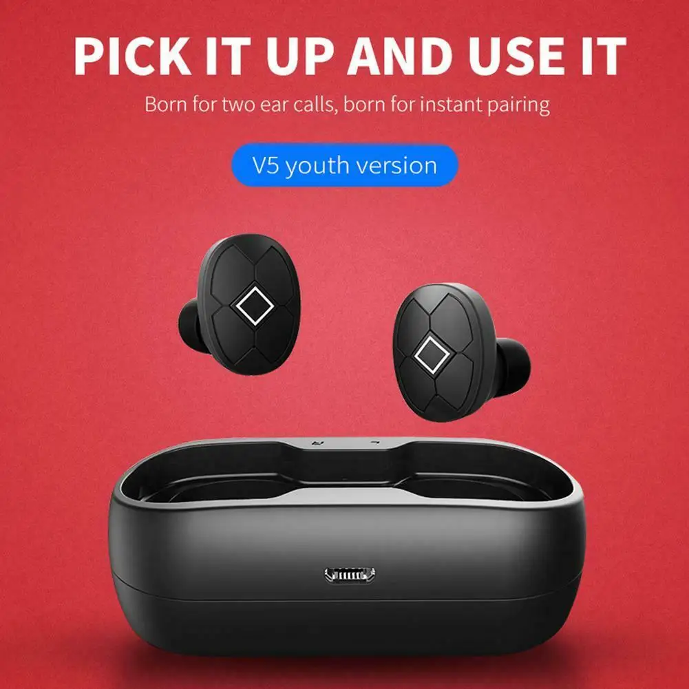 Bluetooth V5 гарнитура TWS беспроводные наушники мини стерео двойные басы водонепроницаемые наушники с зарядным устройством