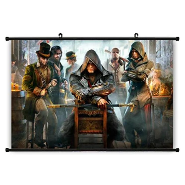 Розовый Assassins Creed Звёздные войны мой герой Academy прокрутки живопись аниме настенные подвесные плакаты холст 22 стиля художественное украшение для дома 2 - Цвет: Розовый