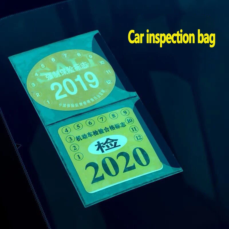 Auto Insurance Sticker Annual Inspection Sticker No Tear Bag Car Logo