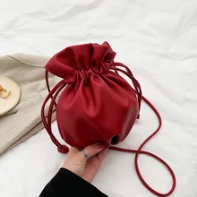 Новинка, кожаная маленькая сумка, маленькая сумка-ведро, сумка через плечо, сумка-мессенджер, мини сумка, сумка