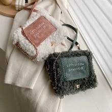 Осенне-зимняя шерстяная Маленькая женская сумка Новая модная Корейская версия универсальная сумка-мессенджер сумка на цепочке модная сумка на плечо