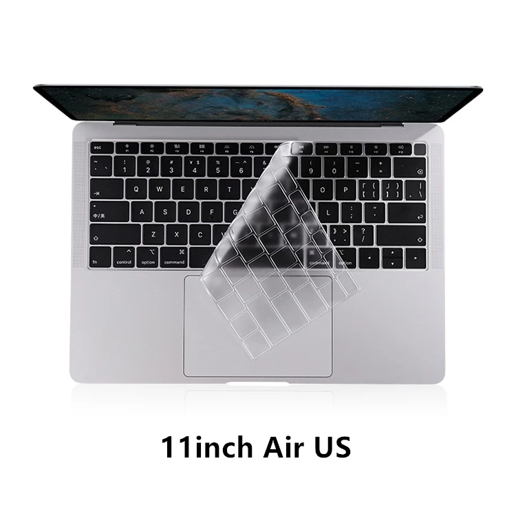 1 шт. США ЕС Силиконовый чехол для Клавиатуры Ноутбук кожа протектор для ноутбука клавиатура наклейки для Apple для Macbook Pro 13 15 17 Air 13 - Цвет: US 11INCH