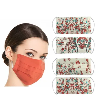 

5 Pack Unisex Face Masks Mixed Design Flower Printed Cotton Adult Reusable Face Mask Dust Proof Windproof Washable Mascarilla