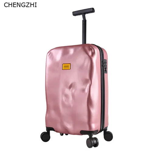 CHENGZHI Личность ретро повреждения Стиль PC чемодан на колёсиках Spinner бренд путешествия Suitcas на колесах 2" 22" 2" 26" 29 дюймов - Цвет: rose gold