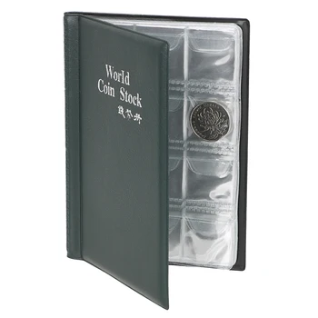 Álbum Para Monedas De Euro – 300 Bolsillos (240 De 33x33 Mm + 60 De 46x46 Mm), Cubierta De Piel Sintética, Bolsillos De PVC, Con Solapas Antideslizantes – Ideal Para 2€ Y Monedas Especiales