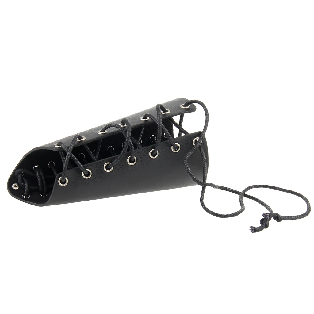 Knight Style Wide PU Leather Adjustable Cross Strings Arm Bracer Arm Guard for Women Men