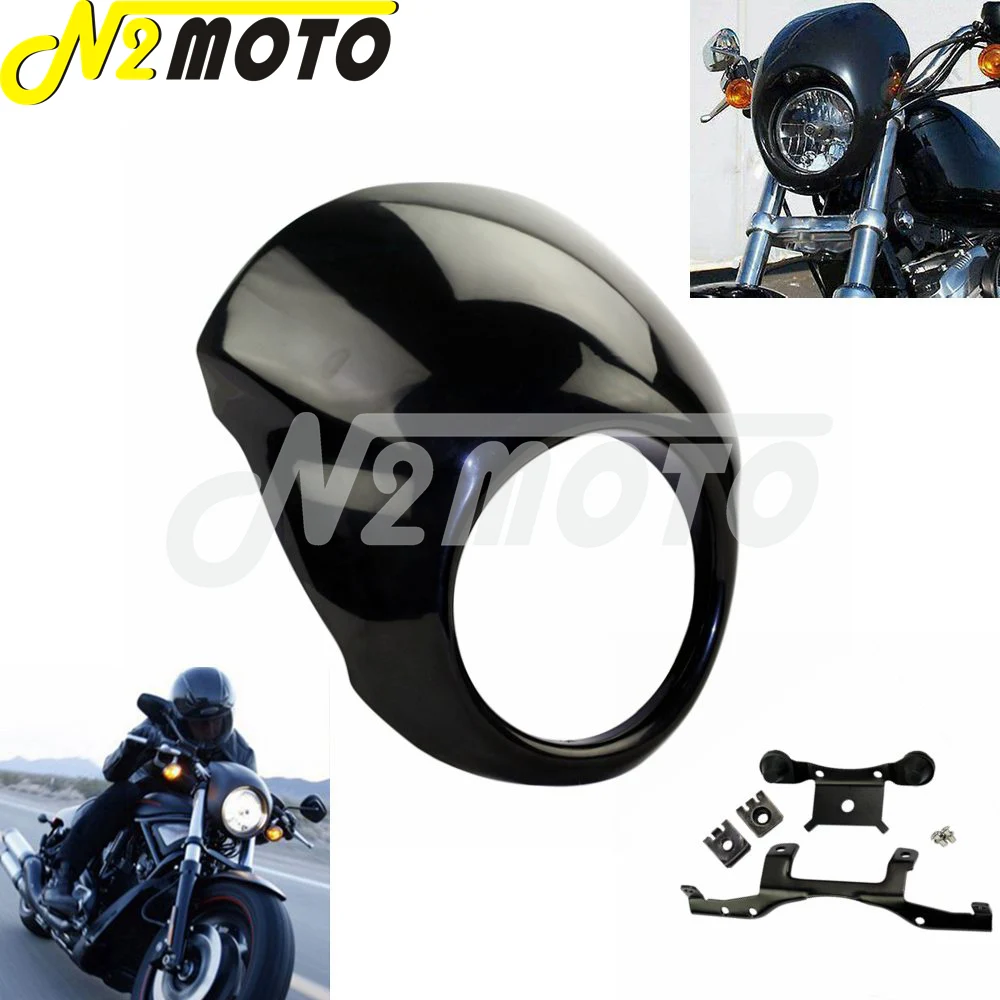 Обтекатель для фар черный 5 3/4 дюйма 75 Harley Street XG 500 750 XG500 XG750 2014 16|fairings for harley