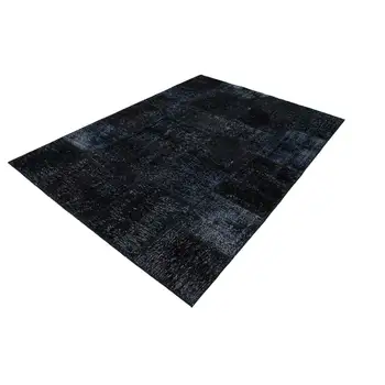 

168x241 Cm Black Handmade Patchwork Rug-5x8 Ft
