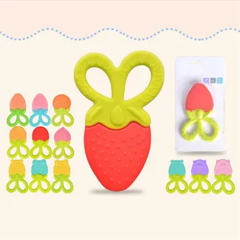 

1Pcs Silicone Baby Teether Cute Animal Fruit Shape Toddler Teething Toy Newborn Baby Soft Chewable Teether for Baby Dental Care