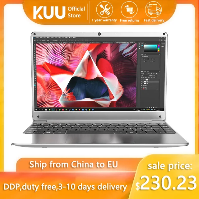 Laptop ultralight KUU KBook, 14.1" FHD (1.920x1.080), Intel Celeron N3450, 6GB RAM, 128GB/256GB SSD HD Graphics 500 Window10 1