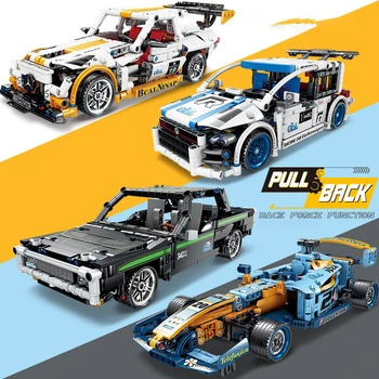 

City Sport Racing Car Building Blocks Pull Back Technic F1 Car Model GTR Vehicle DIY Educational Toys for Boys Adult Gift