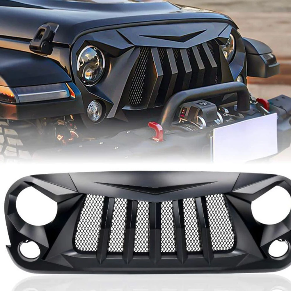 J380 New Car Grills For Jeep For Wrangler Jk Grill Black Abs Material