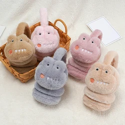 Children Ear Muffs Fashion Winter Lovely Thicken Plush Earmuffs Cartoon Dinosaur Earmuffs Riding  Korean Version Plush Earmuffs
