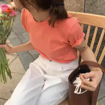 

YZY Slimming Short-height Versatile Short Sleeve Shirt Women's