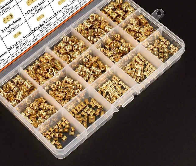 Insert Embedment Nuts Sortimento Kit, 420 pcs, M2, M3, M4, M5