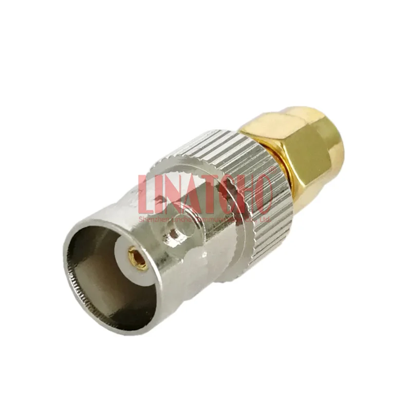 RF 50 Ohm Walkie Talkie BNC Female to SMA Male Brass Connector