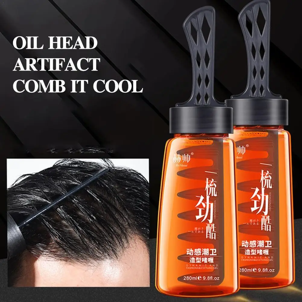 280ml Professional 2 In 1 Hair Wax Gel With Comb Long Lasting Tool