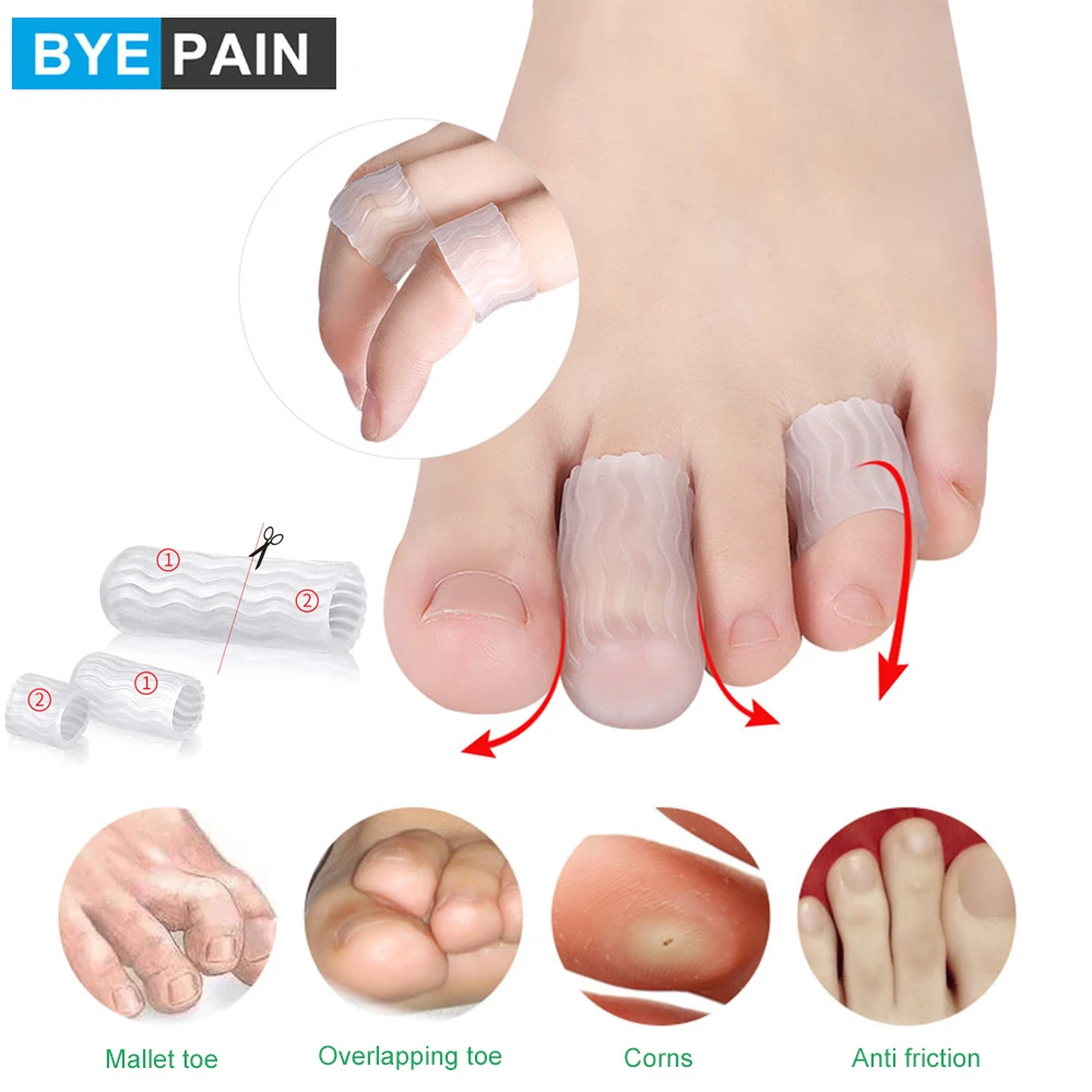 Protector de silicona transpirable para dedos de los pies, tubo callos, separadores de dedos, protectores de dedos, 2 piezas 1 par|Herramienta para el cuidado del pie| AliExpress