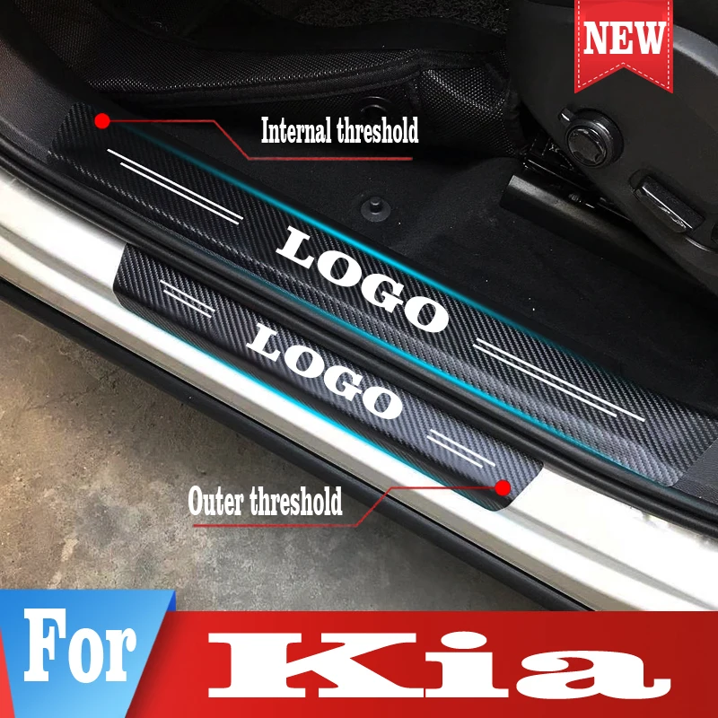 Автомобильная дверь наклейка для порога Kia Seltos Soul Sportage Ceed RIO Optima Auto Накладка на порог двери защитная крышка