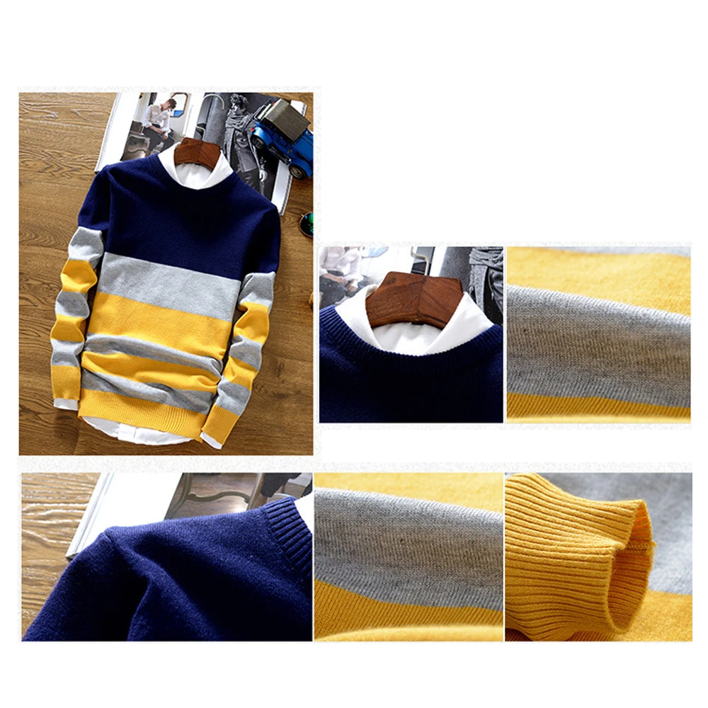 2019 New Brand Splice Stripe Cotton Thin Men Pullover Sweaters Casual Crocheted Striped Knitted Sweater Man Pullover Clothing 2019 New Brand Splice Stripe Cotton Thin Men Pullover Sweaters Casual Crocheted Striped Knitted Sweater Man Pullover Clothing