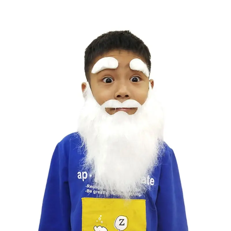 

White Funny Mustache Fake Beard Eyebrows Children Creative Party Cosplay Costume Kids Pirate Halloween Decoration