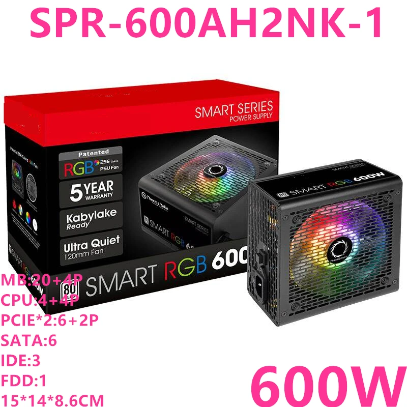 Новый блок питания для Thermaltake(Tt) бренд Smart RGB 600 Вт ATX тихий источник настольного