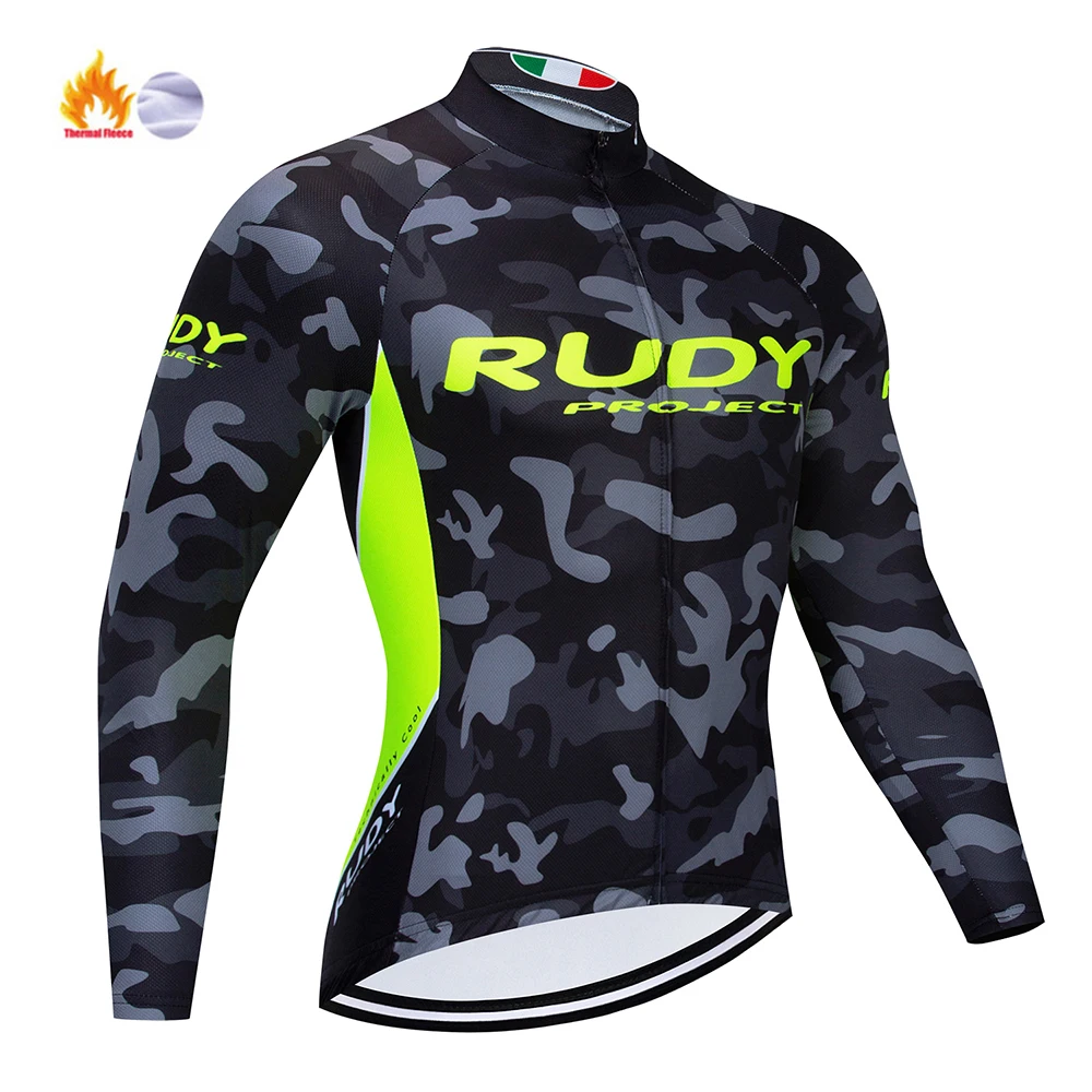 RUDY Team зимние термоноски Radfahren Trikots Langarm Ropa Ciclismo MTB Fahrrad Rock Racing Kleidung Fahrradbekleidung