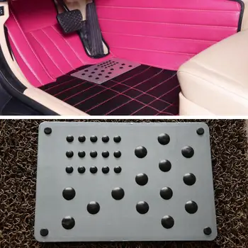 

Universal Silver Car Floor Mat Aluminum Car Carpet Foot Rest Heel Plate Pedal Pads Mat For Car Truck Suv