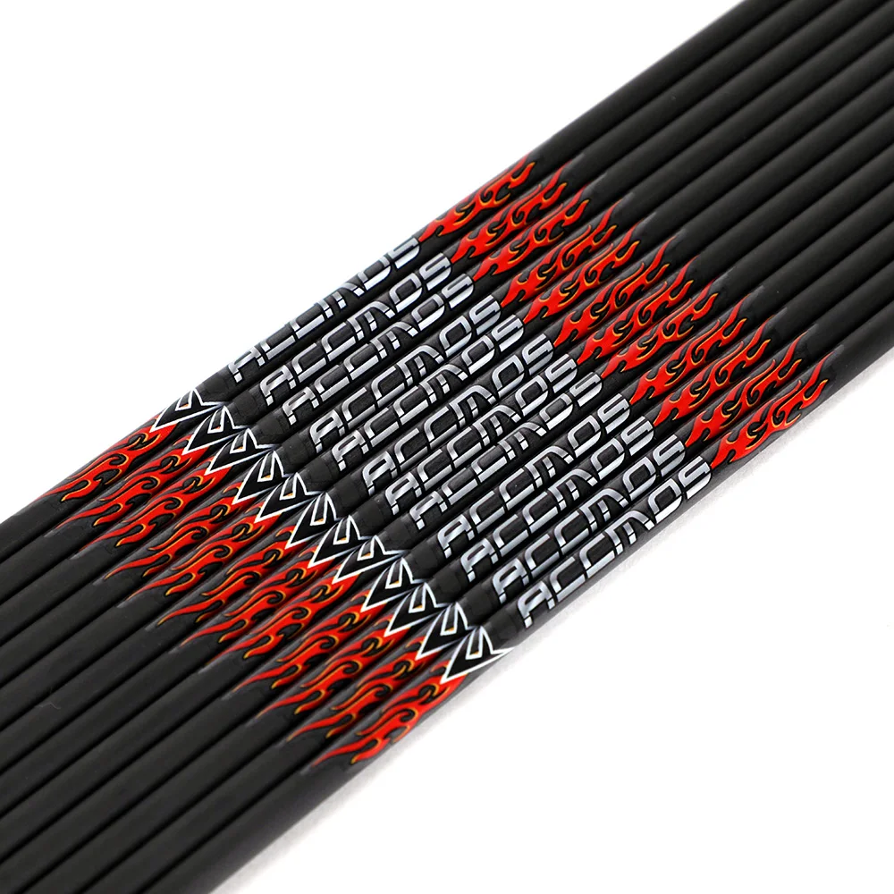 ACCMOS Carbon-Pfeilschäfte 12er Set - ID 6,2mm Für Bogenschießen & Jagd