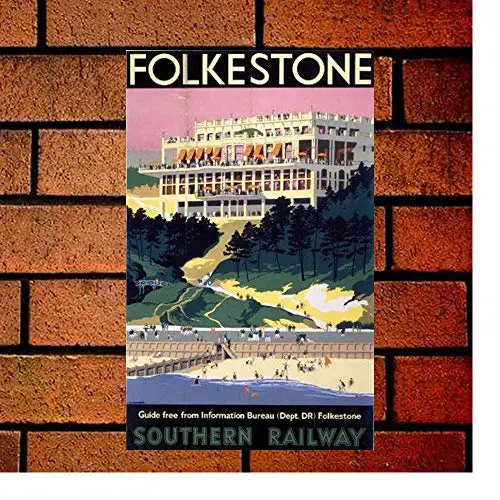 

Folkestone Vintage Metal Signs 12x16 Inch Home Decor