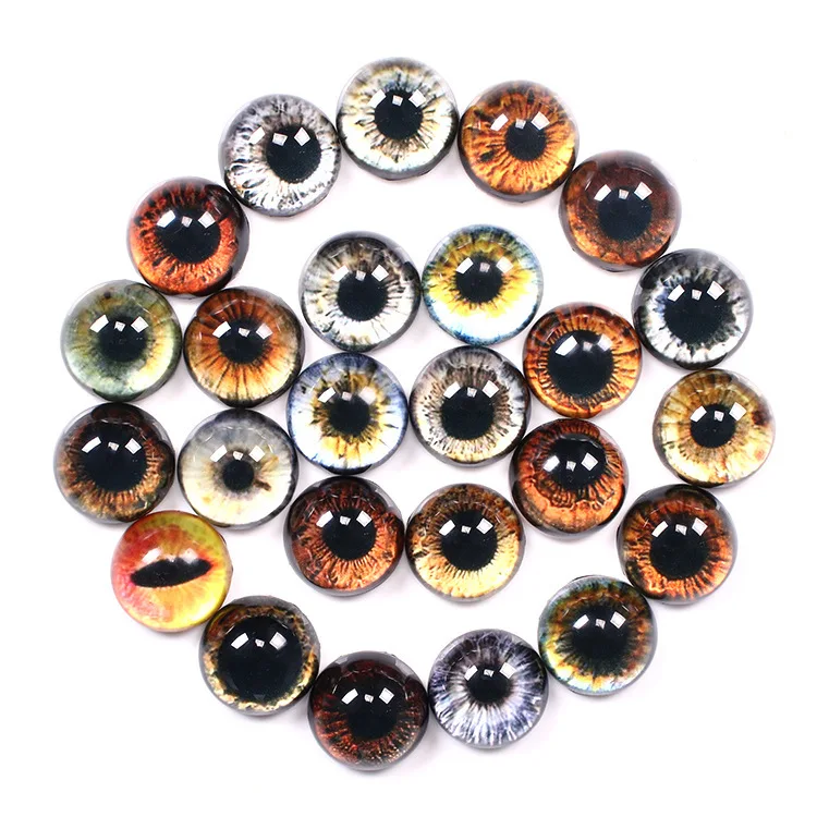 Round Pupil Eye Pattern Glass Cabochon 20pcs/lot for DIY Jewelry