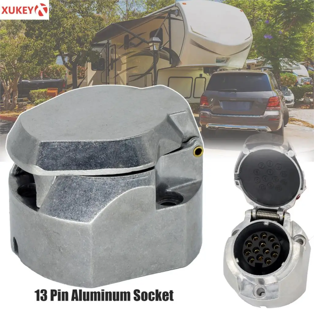 12V 13 Pin 13-Core Alluminio Durevole Euro Standard Rimorchio Presa Rimorchio Barca Pezzi Di Ricambio Connettore Elettrico Accessori Auto