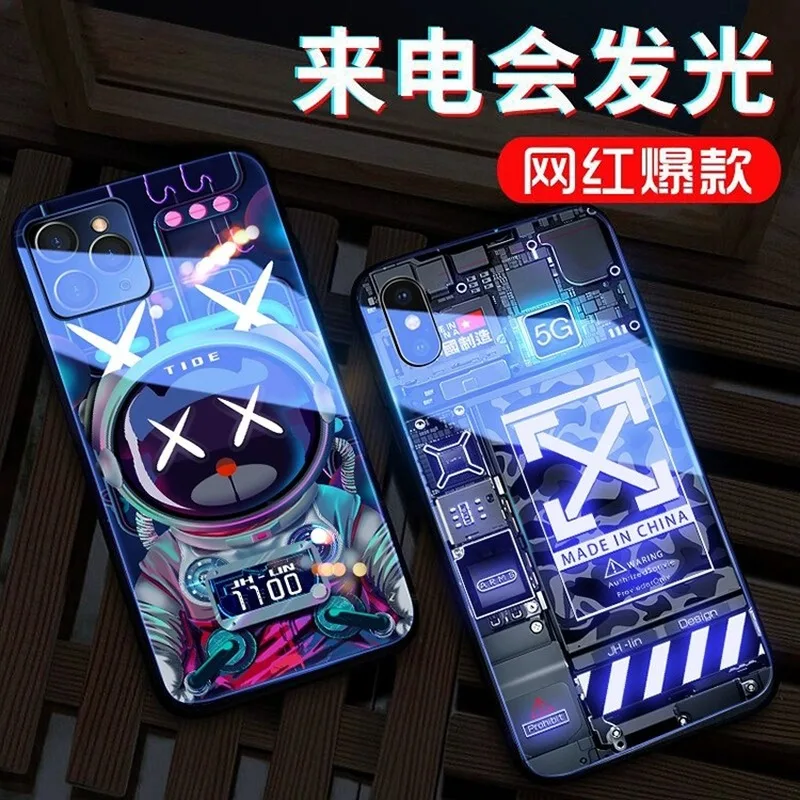 

LED Light Sensing Voice Control Mobile Phone Protective Case for IPhone12 12Pro 12ProMax 12mini 11 Pro Max X XS XR 8 7