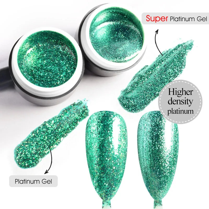 GDCOCO Super Platinum Gel 5ml Painting Gel Glitter Effect Soak Off UV LED Nail Gel Varnish Luxury Starry Color Gel Lacquer|Nail Gel| - AliExpress