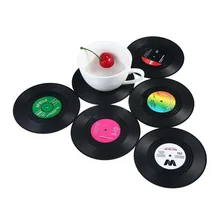 2/4/6 шт. Винтаж виниловых пластинок напитки подставки анти-скольжения Кубок Кофе кружка коврик жаро стойкие настольные подставки для кружек