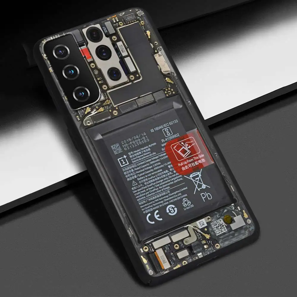 Sleek Silicone Black Phone Cover with Circuit Board Design