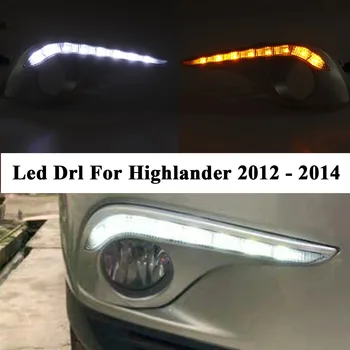 

Pair Car Waterproof Turn Signal Style Relay LED DRL Daytime Running Lights With Fog Lamp For Toyota Highlander 2012 2013 2014