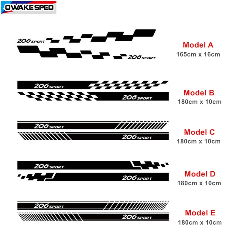 2 X BANDES BAS DE CAISSE POUR PEUGEOT 206CC 206 CC