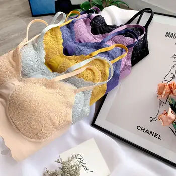 

Thailand Latex Stars Lace 2.0 Underwear Seemless No Steel Ring Camisole Regulating Sleep WOMEN'S Underwear Bra