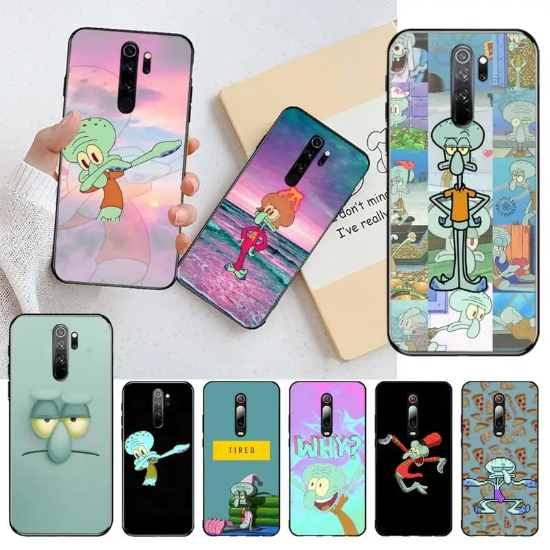 

HPCHCJHM cartoon Squidward Dab Phone Case for Redmi Note 8 8A 8T 7 6 6A 5 5A 4 4X 4A Go Pro