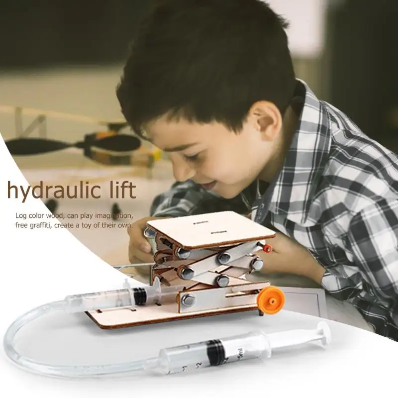 DIY Hydraulic Lift Table Model Kit Students School Science Experiment Toys 